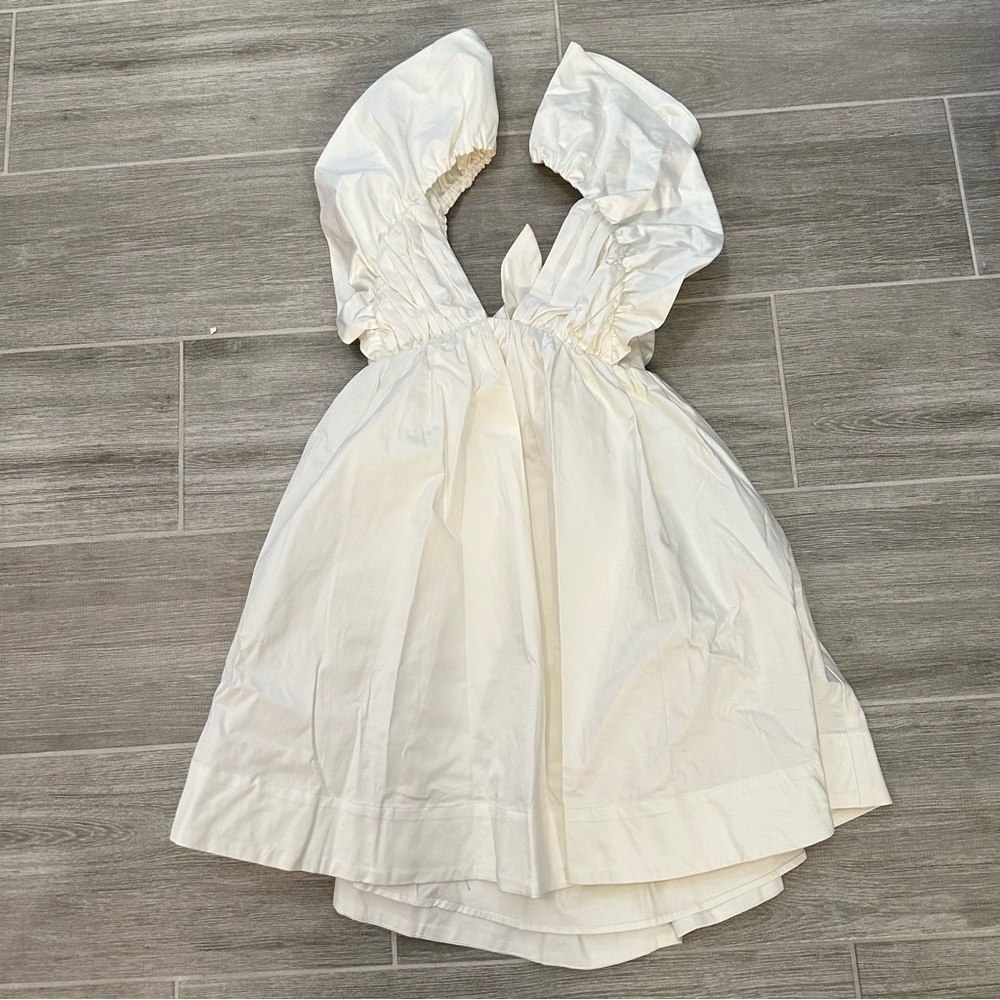 NWT | For Love & Lemons Clementine White Ruffle Mini Dress Large - Picture 2 of 4